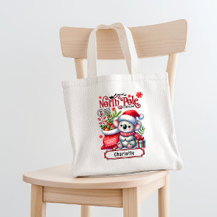 Tote Bag Cute Koala Chirstmas Nom personnalisé