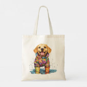Tote Bag Cute Labrador Retriever Rain Puddle (Dos)
