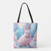 Tote Bag Cute Lapin Rose Coton Bonbons Nuages (Dos)