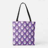 Tote Bag Cute Lilac Cupcake motif - vos initiales ou votre  (Dos)