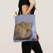 Tote Bag Cute Little Fox Curling Up Winter Photo (De près)