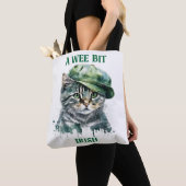 TOTE BAG CUTE LITTLE IRISH GREY TABBY CAT WITH CAP (De près)