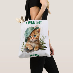 TOTE BAG CUTE LITTLE IRISH ORANGE TABBY CAT WITH CAP