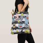 Tote Bag Cute Little Monsters Moderne Chic Aquarelle Bande (De près)