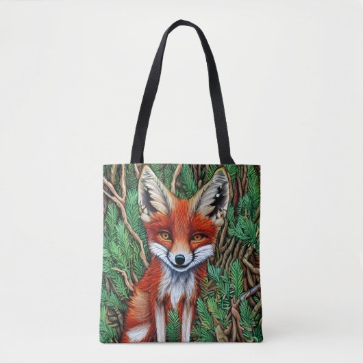 Tote Bag Cute Little Wilderness Fox (Devant)