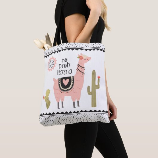 Tote Bag Cute Llama (De près)