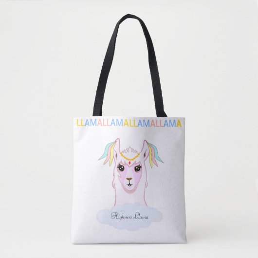 Tote Bag Cute Llama (Devant)