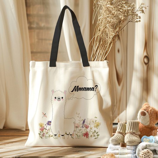 Tote Bag Cute Llama Mmama Floral Funny Maman-To-Be Cadeau