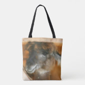 Tote Bag Cute Llama Visage Art Animal de ferme (Dos)