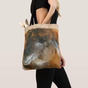 Tote Bag Cute Llama Visage Art Animal de ferme