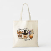 Tote Bag Cute Louveur de café Halloween (Dos)