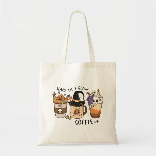 Tote Bag Cute Louveur de café Halloween (Devant)