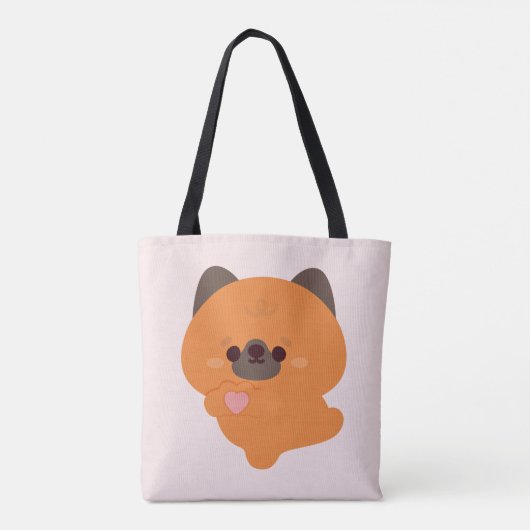 Tote Bag Cute Love German Shepherd Puppy (Dos)