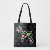 Tote Bag Cute Love My Schnauzer design floral (Devant)