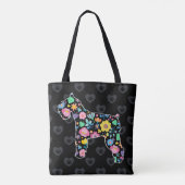 Tote Bag Cute Love My Schnauzer design floral (Dos)