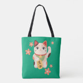 Tote Bag Cute Maneki Neko Lucky Cat (Dos)