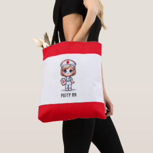 Tote Bag Cute Manga Nurse avec cheveux blond bleu yeux Pers