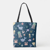 Tote Bag Cute Marine Vie Motif sans joint (Dos)