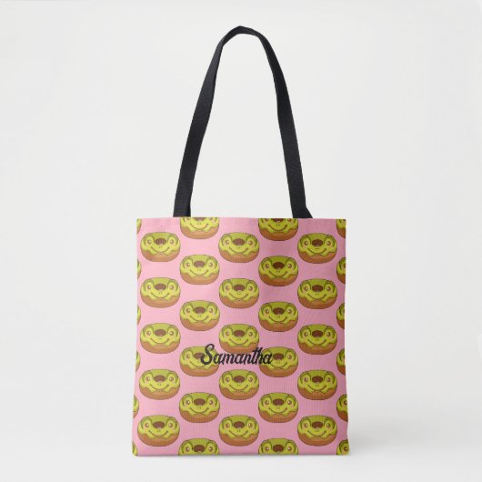 Tote Bag Cute Matcha Grenouille Donut (Devant)