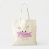Tote Bag Cute mignonne violet Ribbon de Pâques fille lapin (Devant)