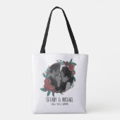 Tote Bag Cute Modern 1 Photo Couples Names Date Married (Dos)