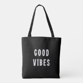 Tote Bag Cute Moderne Minimale Good Vibes Noir et Blanc (Dos)