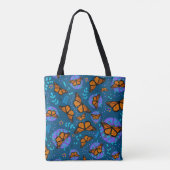 Tote Bag Cute Monarch Butterfly Garden Motifs (Dos)
