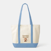 Tote Bag Cute monkey baby stuff name blue brown (Dos)