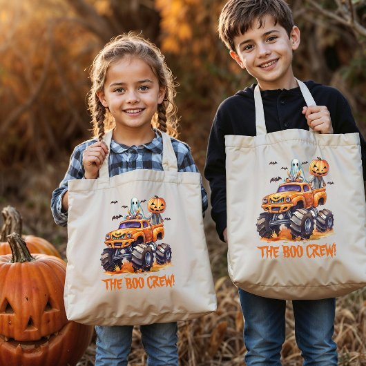 Tote Bag Cute Monster Truck Modern Bow Crew Halloween