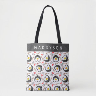 Tote Bag Cute Motif de Sushi Cartoon