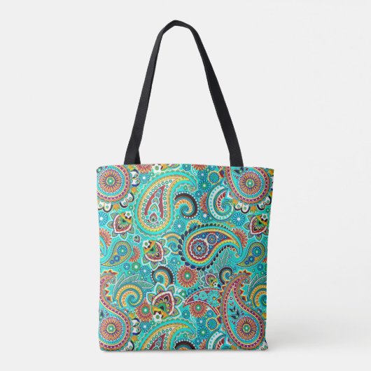 Tote Bag Cute Motif Paisley multicolore (Dos)