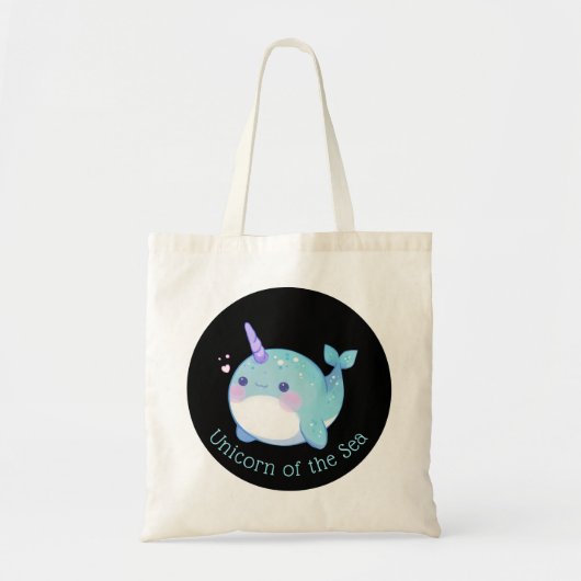Tote Bag Cute Narwhal Unicorne de la mer (Devant)