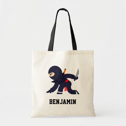 Tote Bag Cute Ninja Guerrier Kids (Devant)