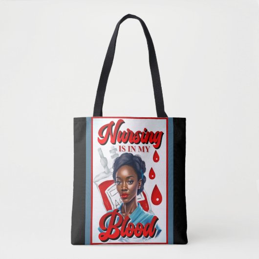 Tote Bag Cute Nurse Pinup_ C'est dans mon sang (Devant)