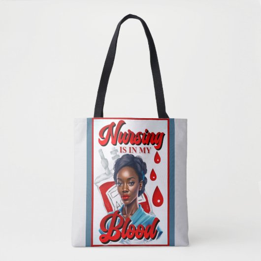 Tote Bag Cute Nurse Pinup_ C'est dans mon sang (Devant)