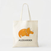 Tote Bag Cute Orange Dinosaur Personnalisé (Devant)