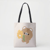Tote Bag Cute Ours Brown Romantique (Devant)