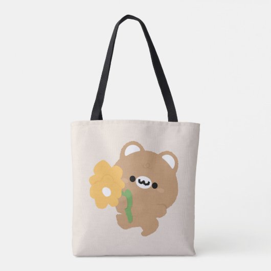 Tote Bag Cute Ours Brown Romantique (Dos)