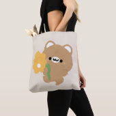 Tote Bag Cute Ours Brown Romantique (De près)