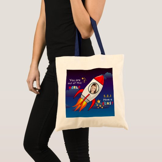 Tote Bag Cute Outer Space Rocket Ship Blast Off Birthday (Devant (produit))
