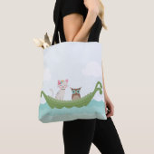 Tote Bag Cute Owl et Pussycat en bateau (De près)