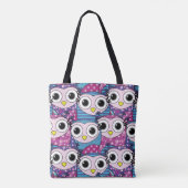 Tote Bag Cute Owl Motif (Dos)