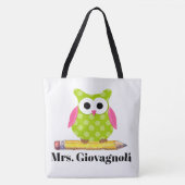 Tote Bag Cute Owl Teacher Fourre-tout - Revenez ! (Devant)