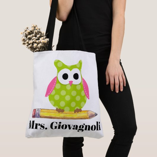 Tote Bag Cute Owl Teacher Fourre-tout - Revenez ! (De près)