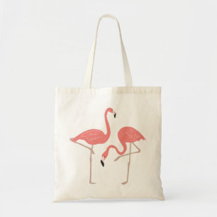 Tote Bag Cute Pair Of Pink Flamingos Illustration