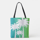 Tote Bag Cute Palm Tree Blue Green Ombre Preppy Fourre-tout (Dos)