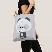 Tote Bag Cute Panda Barista (De près)