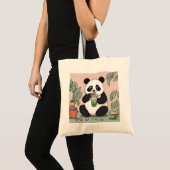 Tote Bag Cute Panda boire du thé à bulle, du boba tea (Devant (produit))