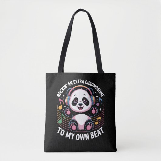 Tote Bag Cute Panda Funny Quotes (Devant)
