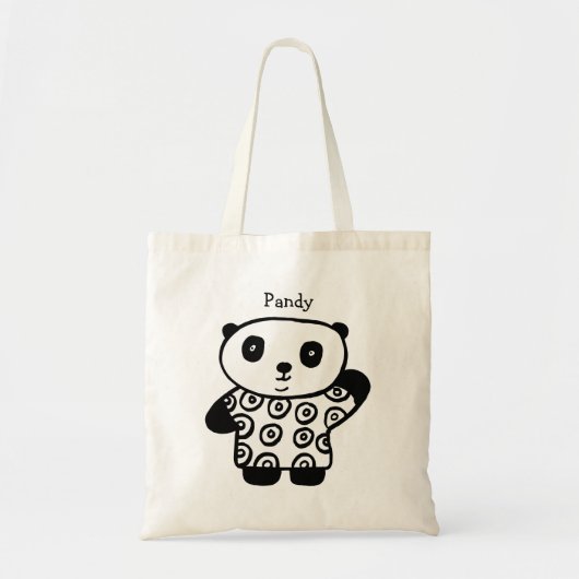 Tote Bag Cute Pandy le Panda Nom personnel (Devant)